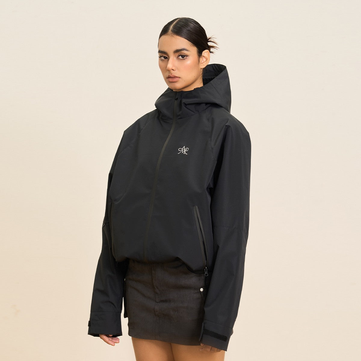 Ariseism American Retro Embroidery Logo Three Defense Outdoor Hooded Jacket Coat Women's 04 Spring and Autumn New Style