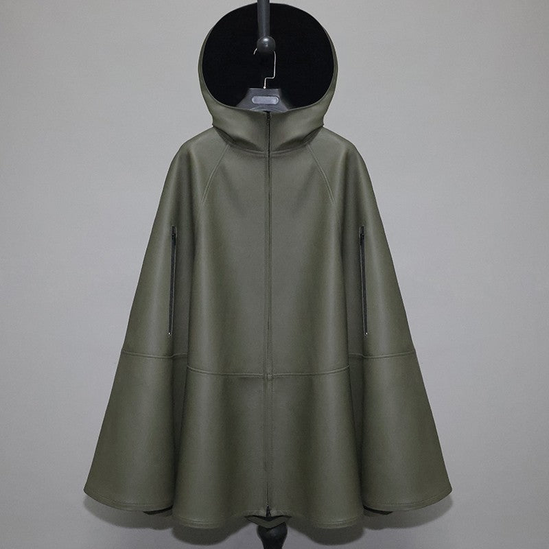 Men's and women's genuine leather cloak