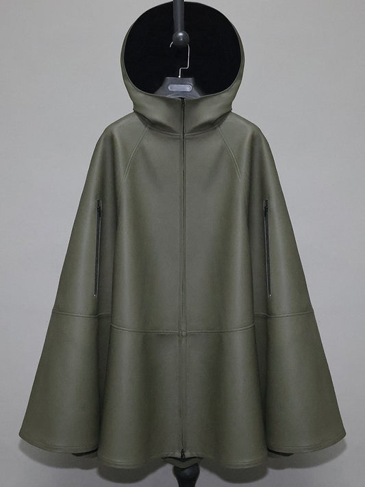 Men's and women's genuine leather cloak