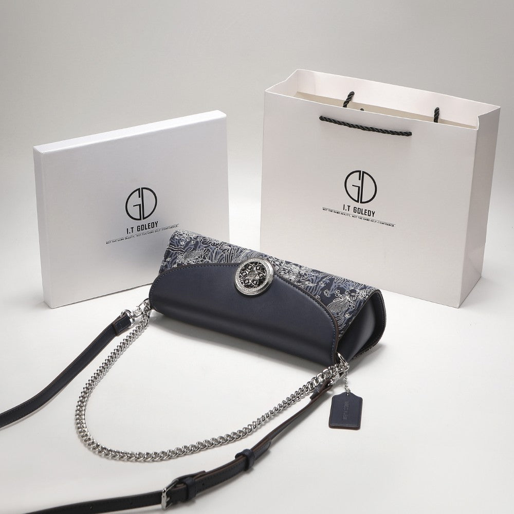Gdledy leather French style niche stick bag for women