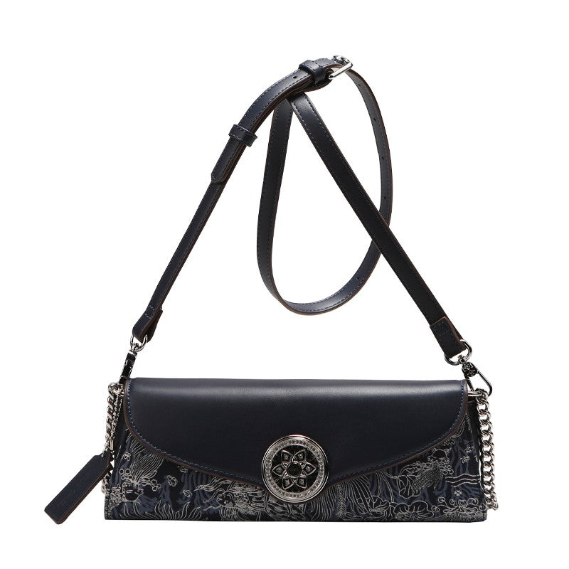 Gdledy leather French style niche stick bag for women