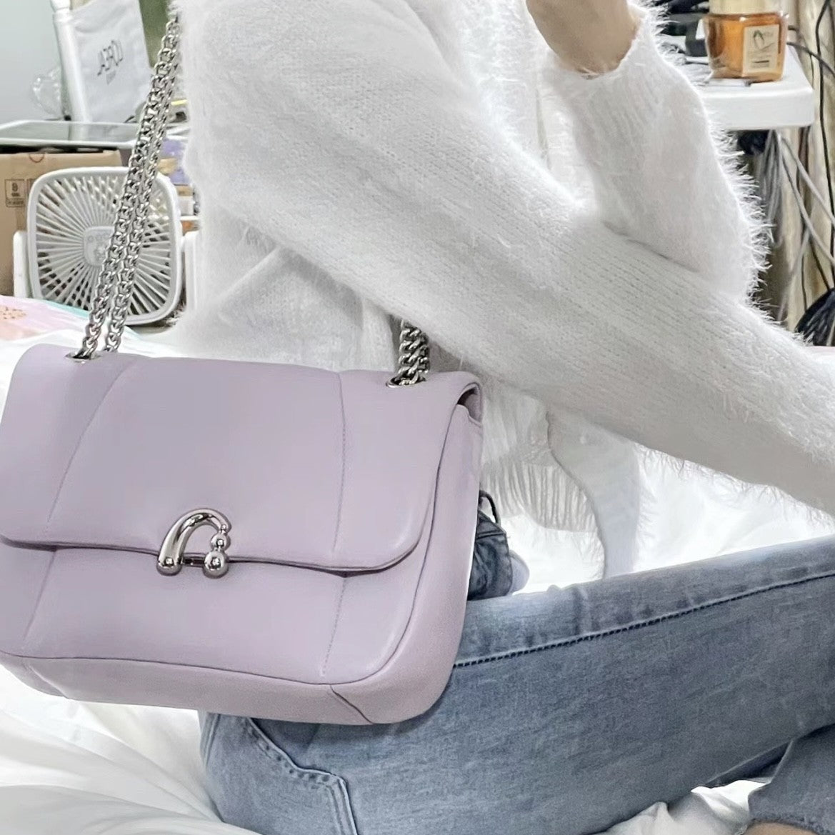 Lusi's flower roll bag for women 2024 new high-end fashion